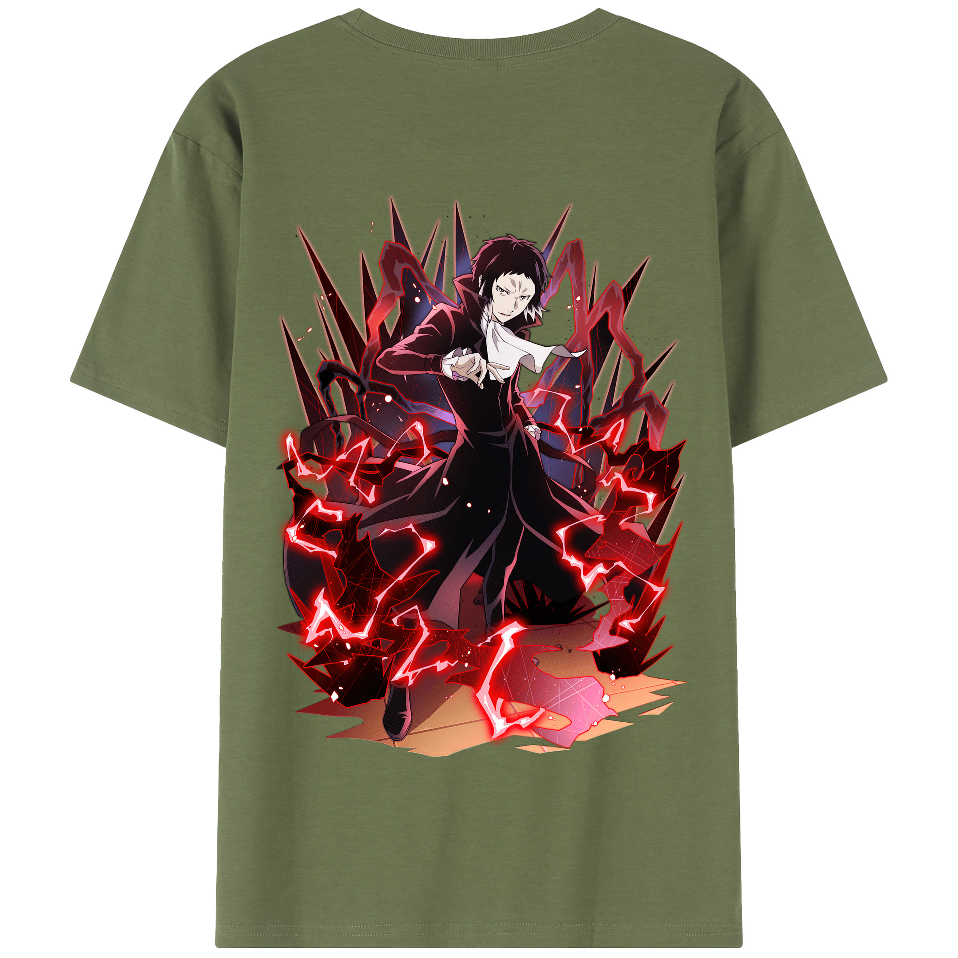 （画像用） 文豪ストレイドッグス Bungo Stray Dogs 綿100％半袖Tシャツ（背面プリント）